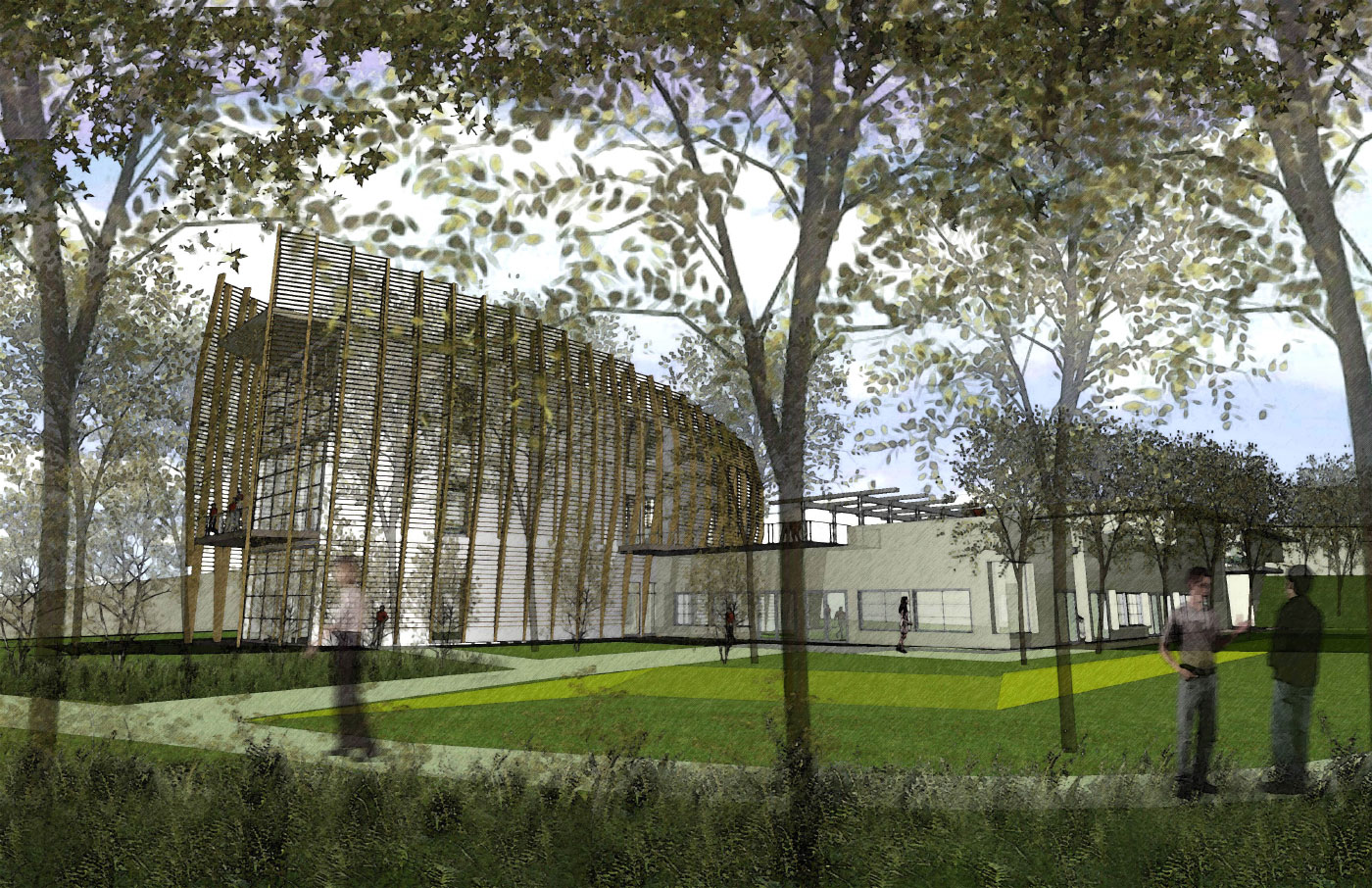 Open-Air Pavilion at Winning Competition Entry for the Belvedere Civic Core by Charlottesville Commercial Architect.