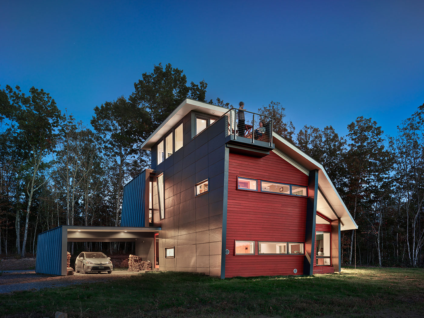 Charlottesville Net Zero Home With Standing Seam Metal Roof, Wood Shiplap and Hardipanel Siding by Virginia Residential Architect Chris Hays.